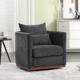 ZNTS COOLMORE Swivel Chair, Comfy Round Accent Sofa Chair for Living Room, 360 Degree Swivel W395P198277