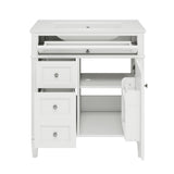 30'' Bathroom Vanity with Top Sink, Modern Bathroom Storage Cabinet with 2 Drawers and a Tip-out N710P206904K
