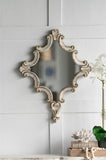30" x 23.5" Artistic White Diamond Scrollwork Mirror, Home Accent Mirror for Living Room, Entryway, W2078124361