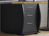 FCH 115* 55*74cm Black PB Wood 15mm Portable 1pc Door with 3pcs Drawers Computer Desk 23047766