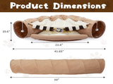 Collapsible Cat Tunnel Bed for Indoor Cats, Washable Cat Hide Tunnel with Hanging Toys and Cushion W2181P153960