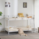 Twin Size Metal Bunk Bed for Kids Teens Adults, Heavy Duty Metal Bunk Bed with Ladder & Full-Length 50825268