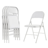 4pcs Elegant Foldable Iron & PVC Chairs for Convention & Exhibition White 68564709