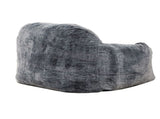 Modern Soft Faux Fur Memory Foam Bean Bag with Armrest, Living Room Lounger Chair, BlueGray B011P204484