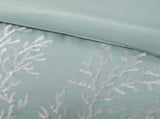 Oversized Cotton Jacquard Comforter Set Aqua Queen B03595756