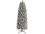 7.5ft Pointed Pencil Shape PVC Material Green Flocking 350 Warm Color Clearance Lights 641 Branches 44700943
