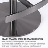 Black Titanium Stainless Steel Bar Stools,Grade Modern Leather Bar Chair with Backrest,Swivel 93711503