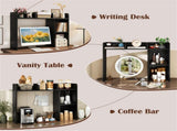 Black Desktop Bookshelf for 27''/68.58cm Monitor, 93.9825.4073.66cm Engineered Wood Desk Hutch 43086340