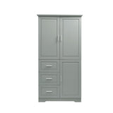 ZNTS Tall and Wide Storage Cabinet with Doors for Bathroom/Office, Three Drawers, Grey WF299285AAG