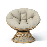 40" Ergonomic Wicker Papasan Chair with Cloud Thick Density Fabric Cushion,3-proof Cover,High N723P224372A