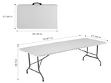 6FT Folding Picnic Table for Outdoor, Portable Fold-in-Half Plastic Dining Picnic Party Table with 22162966
