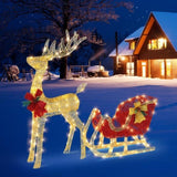 Golden Elk Deer Sled Iron Frame Cotton Thread Green Onion Powder Courtyard Elk Decoration 95262530