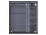 67" Portable Clothes Closet Wardrobe with Non-woven Fabric and Hanging Rod Quick and Easy to 69240529
