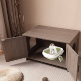 Cat Litter Box Enclosure, Litter Box Furniture Hidden with Barn Door, Wooden Washroom Furniture, W3008P235407