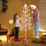 6ft With Stars On The Top, Snowy Fir Shape, Plastic Material, 132 Lights, Warm White Two-Color 8 24653719