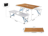 136*85.5*67cm 50kg Aluminum Alloy Table And Chair One Piece Camping One Piece Table And Chair Wood 33379826