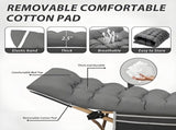 Patio Chaise Lounge Bed, Ergonomic Single Reclining Cot, Portable Heavy Duty Outdoor/Indoor 03293369