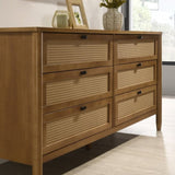 Vichy Wood and Rattan 6-Drawer Dresser T2574P290543