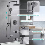 Shower Head with Handheld Shower System with 8" Rainfall Shower Head Shower System Dual Shower Combo W121991682