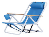 Portable High Strength Beach Chair with Adjustable Headrest Blue 16684635