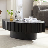 Modern Handcraft Drum Table Length 43.7 inch Ellipse Table for Living Room,Oval Small W2582P188738