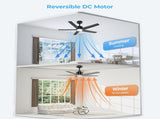 44 inch Ceiling Fans with Lights, Large Air Volume Ceiling Fans with Reversible Quiet DC Motor and 30230038