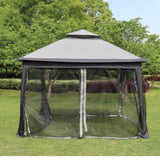 ZNTS Outdoor 11x 11Ft Pop Up Gazebo Canopy With Removable Zipper Netting,2-Tier Soft Top Event W419P168166