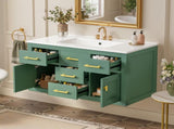 36'' Wall Mounted Bathroom French Style Bathroom Vanity with Glossy White Sink, Bathroom N710P481823F