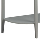 Grey Oak and Grey Half Moon Console Table with Bottom Shelf B062P181397