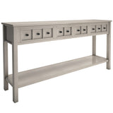 ZNTS TREXM Rustic Entryway Console Table, 60" Long Sofa Table with two Different Size Drawers and Bottom WF281290AAE