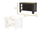 Rockaway 3-Shelf Kitchen Island Black Wengue and Light Oak B06280048
