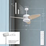Light Pro 52 in. LED Indoor White Smart Ceiling Fan with Remote Control T3177P284009