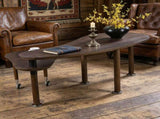 360 degree rotatable coffee table with walnut color wood grain OAK veneer tabletop for living room, W2899P372751