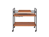 Oaken Honey Oak & Black Finish Serving Cart B2726P286816