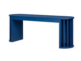 U_Style 59-inch Long Console Table With Oak Veneer Entryway Table With Vertical Ribbed Table Leg N711P290711V