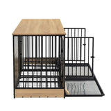 ZNTS Dog Crate Furniture with Two Combined Room, XL Double Dog Cage Furniture with Tray for Medium W420P207590