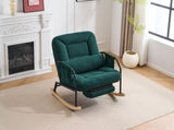 Corduroy Nursery Rocking Chair w/ Pull-out Footrest, Adjustable Backrest 100&deg-160&deg, Oversized 14242393