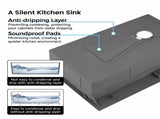 Waterfall Kitchen Sink, Stainless Steel Single Bowl in Black, Multifunctional Workstation with 22674841