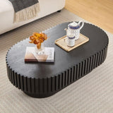 43.70 Inch Modern Handcraft Drum Coffee Oval Coffee for Living Room,Small Wooden Coffee W2582P250585