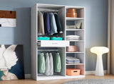 Freestanding Closet System, Stand-Alone Wardrobe with 6 open Shelves,74.8'' Heigh Closetwith 1 Wood W331P280699