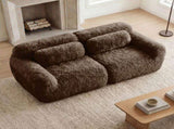 2-seater Modular Sectional Sofa Couches,Soft Fluffy Plush Fabric Bottom Anti-Slip Design,32D High W714P380147