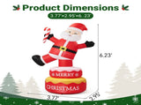 6FT Rotating Standing Santa Inflatable, 4 LED Lights, 210D Polyester Christmas Decor, US Plug 34939644