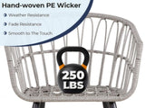 5 Piece Patio Bistro Set with Ottoman, Outdoor Wicker Apartment Balcony Furniture Sets, Rattan Table T2712P305914