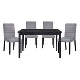 Gray Velvet Upholstered Side Chairs Set of 2pc Black Finish Wood Frame Casual Dining Room Furniture B011125791