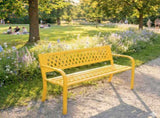 47in PVC Mesh Backrest Iron Bench Yellow 10995286