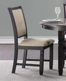 ZNTS Beautiful Black Finish Wooden Side 2pcs Set Beige Color Textured Fabric Upholstered Dining B01155795