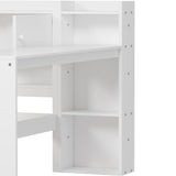 Wooden L-Shape Daybed with Seven Storage Cabinets and Two Storage Drawers, Multi-functional Bed with 74696314
