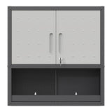 ZNTS Metal Wall-Mounted Tool Storage Cabinet with Locking Door and 1 Shelf 1 Opened Drawer for Garage 61339189