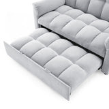 ZNTS Loveseats Sofa Bed with Pull-out Bed,Adjsutable Back,Light Grey W487109970