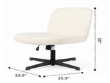 Criss Cross Office Chair, No Wheels Armless Swivel, Wide Seat Criss Cross Chair for Home Office & 12809920